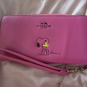 Coach Pink Snoopy Wristlet